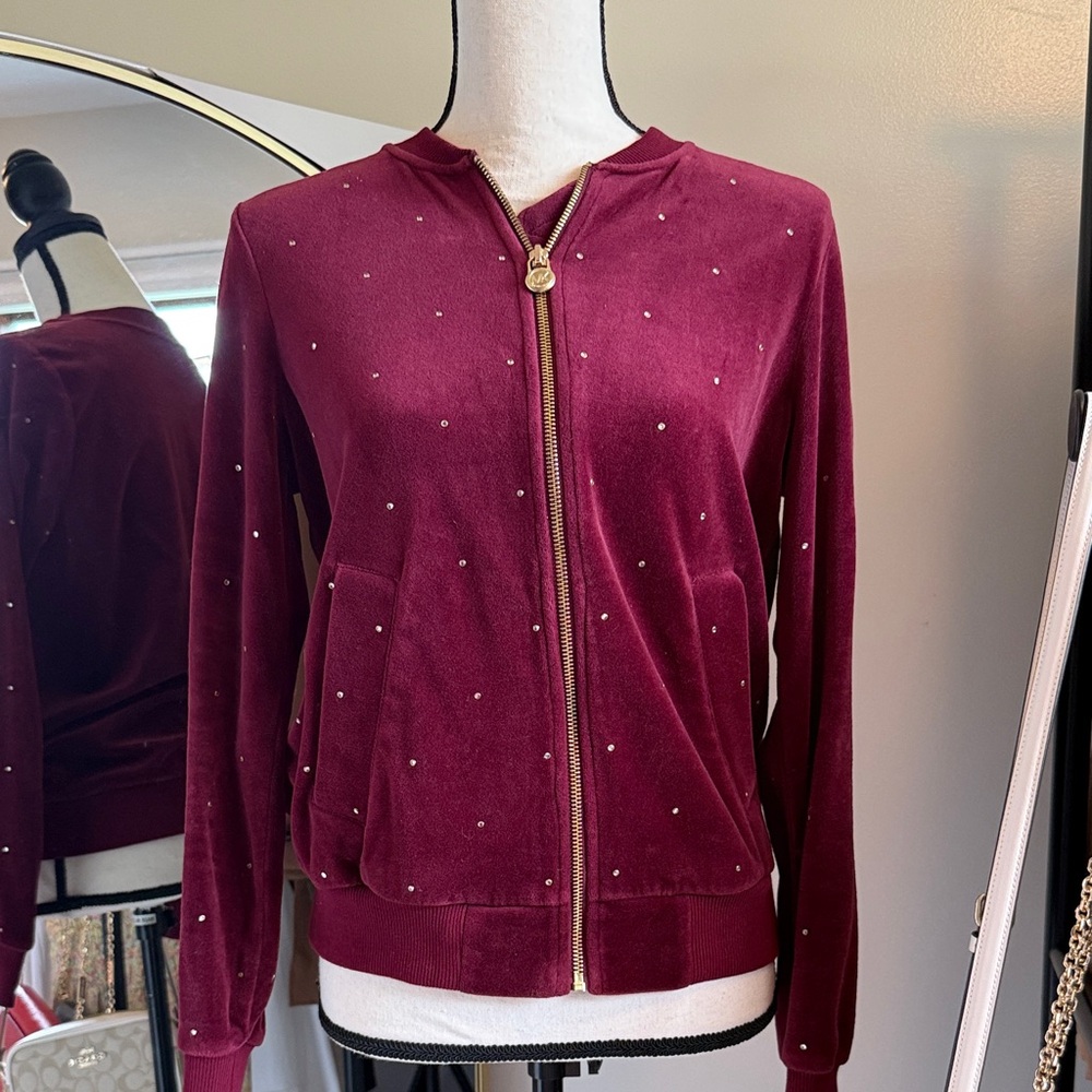 Michael Kors  Burgundy Jacket with Gold Accents